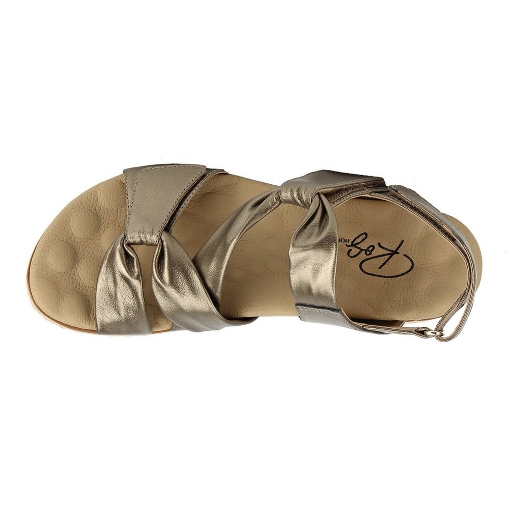 Ros Hommerson Hillary Women's Sandal Bronze Leather Adj Comfort Low Wedge 9W - Picture 4 of 6